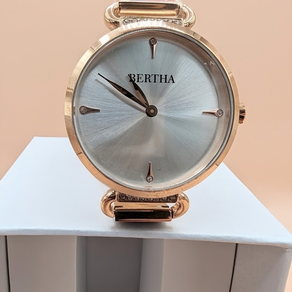 Bertha Bracelet Watch Quartz  Crystal Gold Pink Watches For Women - Picture 7 of 14
